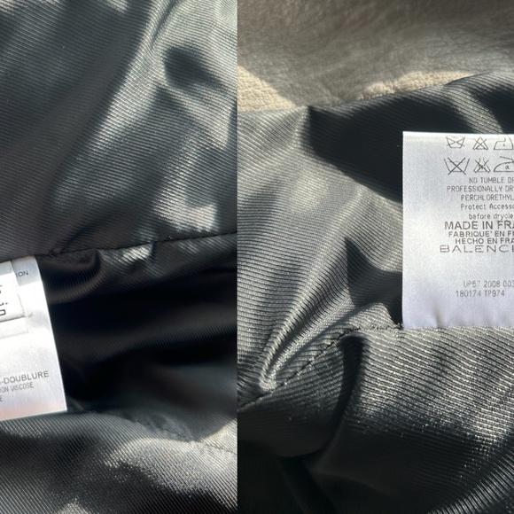 2008 BALENCIAGA LEATHER MOTO JACKET in Light Grey, size 38 - Picture 11 of 16